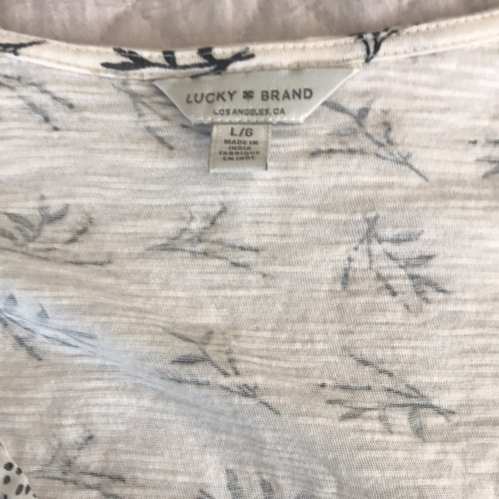 Lucky Brand Ruffled Shoulder Top- Large - Picture 2 of 4